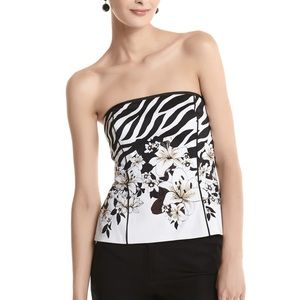 WHBM Zebra Floral Print Bustier